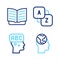 Set line Learning foreign languages, Vocabulary and Open book icon. Vector