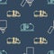 Set line Lighter, Tanker truck and Oil industrial factory building on seamless pattern. Vector