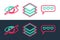 Set line Like and heart, Invisible or hide and Layers icon. Vector