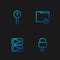 Set line Lock and key, Casting keys, Undefined and Folder lock. Gradient color icons. Vector