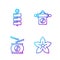 Set line Lotus flower, Chinese drum, Firework and Yin Yang. Gradient color icons. Vector