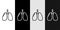 Set line Lungs icon isolated on black and white background. Vector.