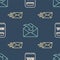 Set line Mail box, Express envelope and Envelope on seamless pattern. Vector