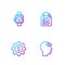 Set line Man with third eye, Gear dollar, Smart watch and Online education. Gradient color icons. Vector