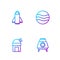 Set line Mars rover, Astronomical observatory, Rocket ship and Planet. Gradient color icons. Vector