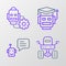 Set line Mars rover, Bot, Robot and setting icon. Vector