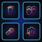 Set line Massage, Lotus flower, Foot massage and Flip flops. Gradient color icons. Vector