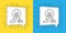 Set line Meditation icon isolated on yellow and blue background. Vector