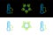 Set line Meteorology thermometer measuring, and Christmas star icon. Vector