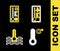 Set line Meteorology thermometer, Water and icon. Vector