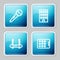 Set line Microphone, House, Router and wi-fi signal and Graphic tablet icon. Vector