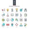 Set of line modern color icons for business and marketing