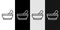 Set line Mortar and pestle icon isolated on black and white,transparent background. Vector