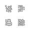 Set line Neural network, Cyber security, and Speech bubble chat icon. Vector