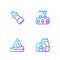 Set line Nuclear power plant, Iceberg, Bottle of water and Deforestation. Gradient color icons. Vector