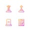 Set line Obituaries, Grave with tombstone, cross and . Gradient color icons. Vector