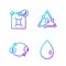 Set line Oil drop, Oil exchange, Bio fuel canister and Oil drop with recycle. Gradient color icons. Vector