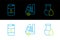 Set line Oil petrol test tube, Barrel oil and Gas tank for vehicle icon. Vector