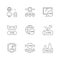 Set line outline icons of VPN