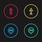 Set line Pedestrian crosswalk, No overtaking road traffic, Triangle warning blank and Traffic light icon. Vector