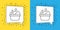 Set line Pets bath icon isolated on yellow and blue background. Vector