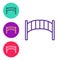 Set line Playground kids bridge icon isolated on white background. Set icons colorful. Vector