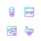 Set line Printing house industry, 3D printer, and perfect copy. Gradient color icons. Vector