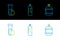 Set line Propane gas tank, Oil petrol test tube and Industrial cylinder icon. Vector