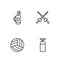 Set line Punching bag, Volleyball ball, Golf with clubs and Fencing icon. Vector