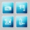 Set line Radio, Electric drill machine, Sewing and Angle grinder icon. Vector