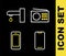 Set line Radio, Smartphone, and Water tap icon. Vector