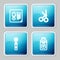 Set line X-ray shots, Medical scissors, Electric toothbrush and Organ container icon. Vector