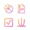 Set line Ringing bell, Open book, Abacus and Infinity. Gradient color icons. Vector