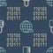 Set line Safe combination lock, Binary code and Social network on seamless pattern. Vector