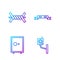 Set line Security camera, Safe, Barbed wire and Thief eye mask. Gradient color icons. Vector