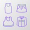 Set line Shirt, Undershirt, Skirt and icon. Vector