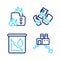 Set line Shutdown of factory, Drop in crude oil price, Credit card and Fire burning house icon. Vector