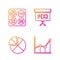 Set line Sigma symbol, Abacus, Square root and Geometric figure Cube. Gradient color icons. Vector