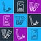 Set line Snorkel, Rubber flippers and Please do not disturb icon. Vector