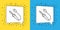 Set line Soldering iron icon isolated on yellow and blue background. Vector