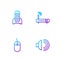 Set line Speaker volume, Computer mouse, Telephone and Router and wi-fi signal. Gradient color icons. Vector