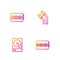 Set line SSHD card, Hard disk drive HDD, and LAN cable network internet. Gradient color icons. Vector