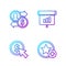 Set line Star, Cursor and coin, Job promotion exchange money and Graph, chart, diagram, infographic. Gradient color