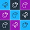 Set line Storm, Man having headache and Time sleep icon. Vector