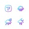 Set line Storm, Rainbow with cloud and rain, Fahrenheit and Sunrise. Gradient color icons. Vector