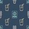 Set line Suitcase, Cocktail and alcohol drink and Passport on seamless pattern. Vector