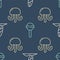 Set line Surfboard, Jellyfish and Lollipop on seamless pattern. Vector