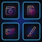 Set line Surgery scalpel, Ultrasound, Patient record and . Gradient color icons. Vector