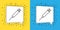 Set line Syringe icon isolated on yellow and blue background. Syringe for vaccine, vaccination, injection, flu shot