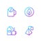 Set line Tea bag, Cup of tea with milk, time and leaf. Gradient color icons. Vector